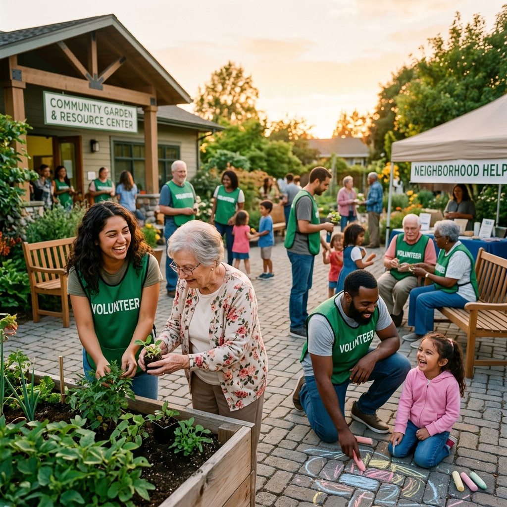 Voluntarios ayudando a la comunidad